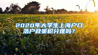 2020年大学生上海户口落户政策积分难吗？