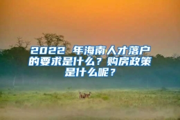 2022 年海南人才落户的要求是什么？购房政策是什么呢？