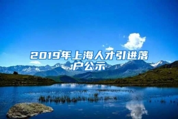 2019年上海人才引进落户公示