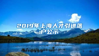 2019年上海人才引进落户公示