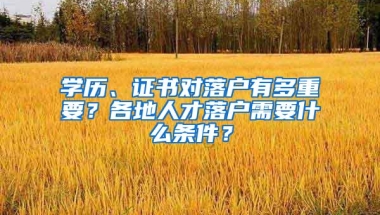 学历、证书对落户有多重要？各地人才落户需要什么条件？