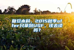 复旦本科，2015秋季offer只拿到USF，该去读吗？