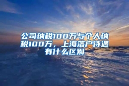 公司纳税100万与个人纳税100万，上海落户待遇有什么区别