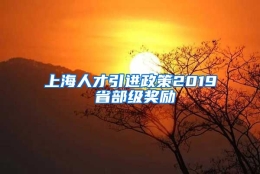 上海人才引进政策2019 省部级奖励