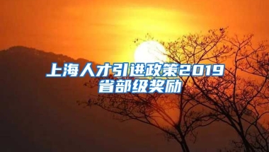 上海人才引进政策2019 省部级奖励