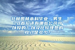 北林园林本科毕业，男生，20春招还有哪些公司可以投的？以及比较理想的收入是多少？