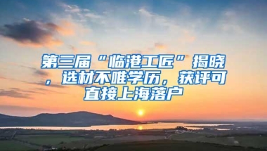 第三届“临港工匠”揭晓，选材不唯学历，获评可直接上海落户