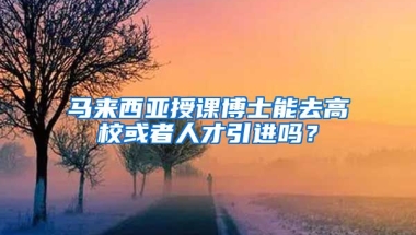 马来西亚授课博士能去高校或者人才引进吗？