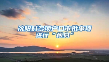 沈阳对多项户口审批事项进行“瘦身”