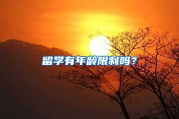 留学有年龄限制吗？