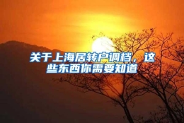 关于上海居转户调档，这些东西你需要知道