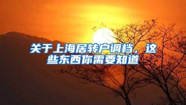 关于上海居转户调档，这些东西你需要知道