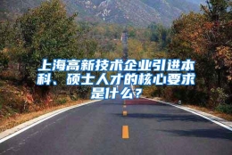 上海高新技术企业引进本科、硕士人才的核心要求是什么？