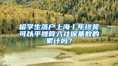 留学生落户上海丨年终奖可以平摊算入社保基数的累计吗？