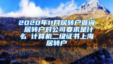 2020年11月居转户查询 居转户对公司要求是什么 计算机二级证书上海居转户