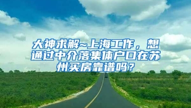 大神求解~上海工作，想通过中介落集体户口在苏州买房靠谱吗？