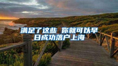 满足了这些 你就可以早日成功落户上海