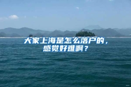 大家上海是怎么落户的，感觉好难啊？