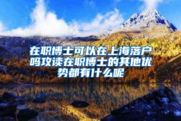 在职博士可以在上海落户吗攻读在职博士的其他优势都有什么呢