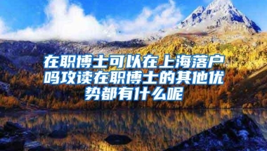 在职博士可以在上海落户吗攻读在职博士的其他优势都有什么呢