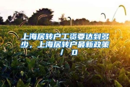 上海居转户工资要达到多少，上海居转户最新政策 ／ 0