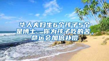 华人夫妇生6个孩子5个是博士，你为孩子吃的苦，命运会加倍补偿