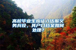 高校毕业生应征入伍服义务兵役，其户口档案如何处理？