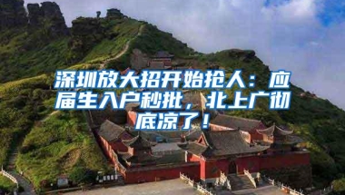 深圳放大招开始抢人：应届生入户秒批，北上广彻底凉了！