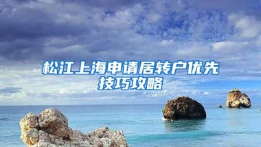 松江上海申请居转户优先技巧攻略