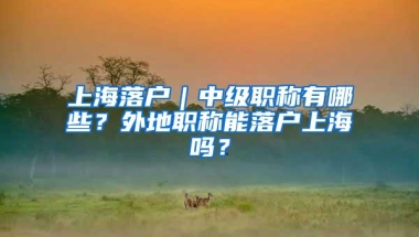 上海落户｜中级职称有哪些？外地职称能落户上海吗？