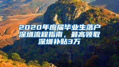 2020年应届毕业生落户深圳流程指南，最高领取深圳补贴3万