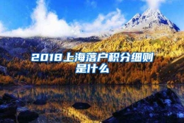 2018上海落户积分细则是什么