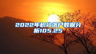 2022年积分落户数据分析105.25