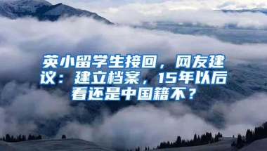 英小留学生接回，网友建议：建立档案，15年以后看还是中国籍不？