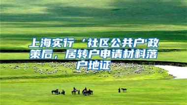 上海实行‘社区公共户'政策后，居转户申请材料落户地证