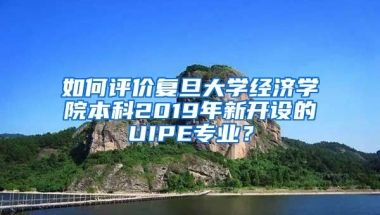 如何评价复旦大学经济学院本科2019年新开设的UIPE专业？