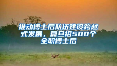 推动博士后队伍建设跨越式发展，复旦招500个全职博士后