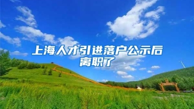 上海人才引进落户公示后离职了