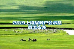 2019上海居转户公示以后怎么办