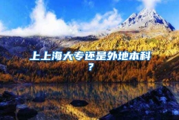 上上海大专还是外地本科？