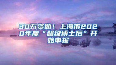 30万资助！上海市2020年度“超级博士后”开始申报