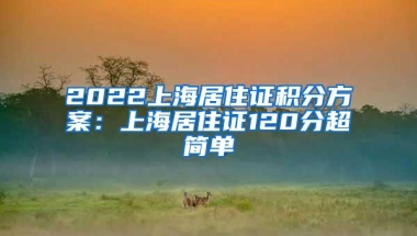 2022上海居住证积分方案：上海居住证120分超简单