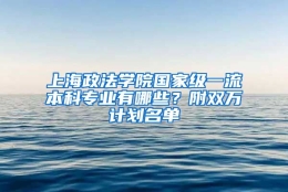 上海政法学院国家级一流本科专业有哪些？附双万计划名单