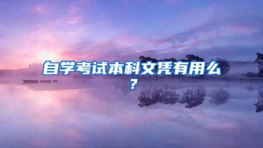 自学考试本科文凭有用么？