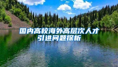 国内高校海外高层次人才引进问题探析