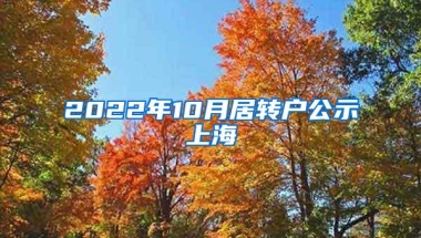 2022年10月居转户公示上海