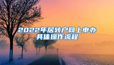 2022年居转户网上申办具体操作流程