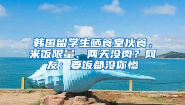 韩国留学生晒食堂伙食，米饭限量、两天没肉？网友：要饭都没你惨