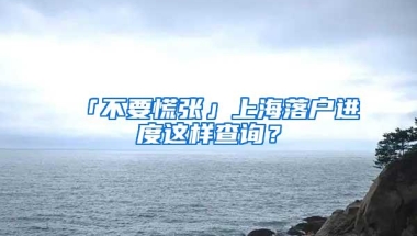 「不要慌张」上海落户进度这样查询？