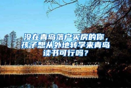 没在青岛落户买房的你，孩子想从外地转学来青岛读书可行吗？